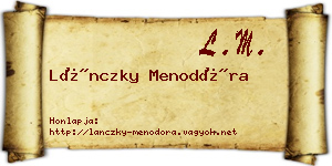 Lánczky Menodóra névjegykártya